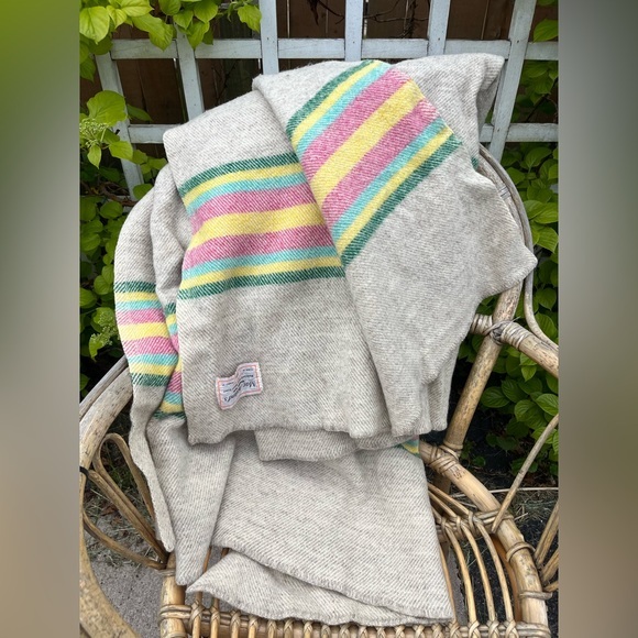 Other - Vintage Wool Canadian Striped Blanket